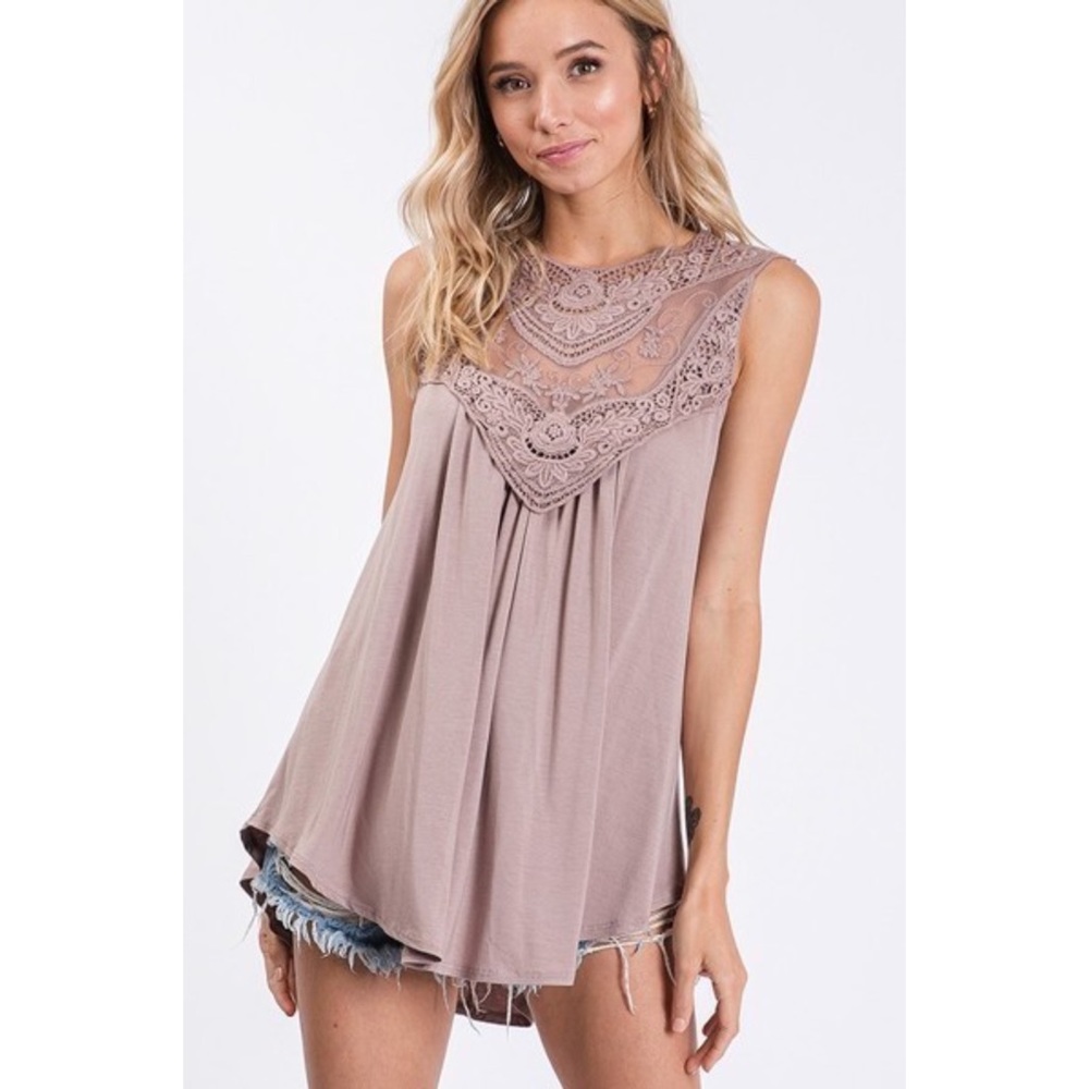 *LAST ONE* small Taupe Lace Dream Top